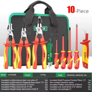 Kit de herramientas aisladas, 10 piezas